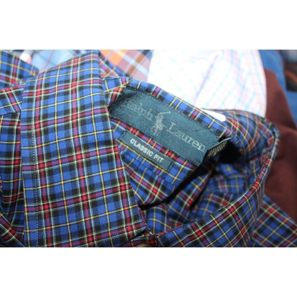 Ralph Lauren Blue Red Plaid Long Sleeve Cotton Button Down Shirt L Classic Fit - Picture 5 of 5